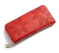 JXXUIRUIEEN Women's Wallet Long Clutch Leather Carteras para Mujeres(Red)
