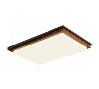 JXYDJH Lámparas De Techo Industriales Negras, Iluminación LED Moderna De 58 W, Luminarias Cálidas De Perfil Bajo, Lámparas De Techo Regulables De 3 Colores, Pantalla Con Acabado De Madera De Nogal