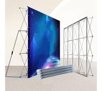 JXYQ Expositor Plegable de Tela, Soporte portátil para Stands de Feria, Soporte para pancartas con armazón Espacial para exposiciones, Stands y fotografía (3,05 x 5,3 m [10 x 17,4 pies])