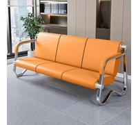 JXYQZD Banco de Recepción de 3 Plazas con Reposabrazos y Respaldo, Mueble de Oficina de Piel Sintética, para Aeropuertos, Clínicas, Hospitales, Bancos, Salones de Belleza y Peluquerías(Orange)