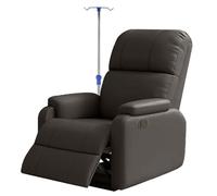 JXYQZD Sillas para Salas de Espera, Silla Médica de Infusión con Soporte para Suero y Reposabrazos, Sillones Reclinables Médicos de Posición Horizontal, para Vestíbulos de Clínicas(Black)