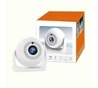 JY360 - Proyector de video LCD con diseño de cardán de fútbol con corrección trapezoidal automática WiFi dual Android 13 1280x720P enfoque automático y proyector portátil de rotación de 180° (blanco)