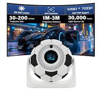 JY360 Proyector de Video Portátil con WiFi y Bluetooth - 1280x720P y 200 ANSI, Android 13, Corrección Automática de Trapezoid, Soporte Ajustable para Cine en Casa, Exterior (Blanco y Negro)