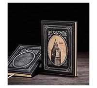 JYARZ Cuaderno Libreta Viajes Diario De Cuaderno A5 Retro Europeo, 100 Hojas Papel 80g/m2, Relieve Tridimensional 3D, Cubierta Con Patrón Big Ben, Planificador Vida Lecturas Adultos(D)