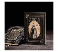 JYARZ Cuaderno Libreta Viajes Diario De Cuaderno A5 Retro Europeo, 100 Hojas Papel 80g/m2, Relieve Tridimensional 3D, Cubierta Con Patrón Big Ben, Planificador Vida Lecturas Adultos(B)