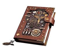 JYARZ Cuaderno Libreta Viajes Diario De Historia, Tapa Dura, Material Metal Cortical, Papel Grueso Premium Rayado Clásico, 6.5 X Pies Lecturas Adultos(D)