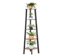 JYARZ Estanteria Esquina Estudio Estante Esquinero De 5 Niveles, Estantería Industrial, Soporte para Plantas, Exhibición con Marco Madera Y Metal para Sala Estar Dormitorio Dormitorio Oficina