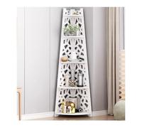 JYARZ Estanteria Esquina Estudio Estante Esquinero De 5 Niveles, Estantes Esquineros Blancos, Estantería Esquinera PVC, Soporte para Plantas para Sala Estar, Baño Y Cocina Dormitorio Oficina(A)