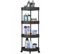 JYARZ Estanteria Esquina Estudio Organizador De Ducha Esquinero, Soporte Suelo, Carrito Resina ABS, Estante, Almacenamiento para Baño Dormitorio Oficina(4-Tier)