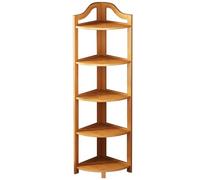 JYARZ Estanteria Esquina Estudio Soporte Esquinero para Plantas De 5 Niveles, Flores Bambú, Estante para, Estantería Esquinera para Sala Estar Dormitorio Oficina(A)