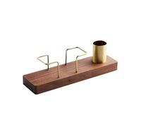 JYARZ Hogar Porta Tarjetas Oficina Soporte For Tarjetas De Presentación, Madera For , Organizador Metal Reunión de Negocios(Bruin)