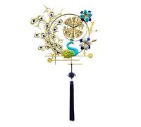 JYARZ Reloj de Pared Decorativo， Reloj De Pared con Diamantes Cristal, Silencioso, Sin Tictac, Forma Pavo Real Metal, Relojes Modernos, Movimiento Cuarzo la Cocina el Salón