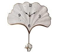 JYARZ Reloj de Pared Decorativo， Reloj De Pared con Forma Hoja Ginkgo Péndulo Estilo Europeo 3D Silencioso Salón Decoración del Hogar la Cocina el Salón