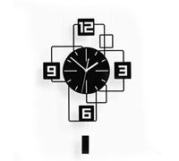 JYARZ Reloj de Pared Decorativo， Reloj De Pared Creativo Mano Cuadrada Pegatina Negra Decoración del Hogar Silencioso para La Dormitorio Sala Estar la Cocina el Salón(40 * 62cm)