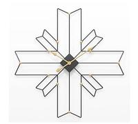 JYARZ Reloj de Pared Decorativo， Reloj De Pared Grande, Decorativo, Metal Poligonal Cruzado Silencioso para Sala Estar, Cocina, Decoración del Dormitorio la Cocina el Salón(Black)