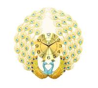 JYARZ Reloj de Pared Decorativo， Reloj De Pared Moderno, Pluma Pavo Real Animal, Cubo Silencioso Que No Hace Tictac, Redondo para Dormitorios, Sala Estar, Cocina la Cocina el Salón(B)