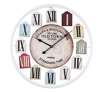 JYARZ Reloj de Pared Decorativo， Reloj De Pared Rústico Numérico, Redondo Hueco Metal Estilo Europeo, Silencioso, Sin Tictac para Salones, Cafeterías la Cocina el Salón(White)