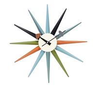 JYARZ Reloj de Pared Decorativo， Reloj Moderno, Diseño Retro De Mediados Siglo, Pared Silencioso Decorativo Madera para El Hogar, Cocina, Sala Estar la Cocina el Salón(Multi-Colored)