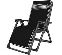 JYARZ Tumbona Sillas Plegables Asiento De Respaldo Ocio para El Hogar Reclinable Plegable para Patio Playa, Sillón Ajustable para Interiores Y Exteriores Jardin Exterior(A+Cushion)