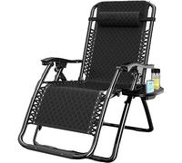 JYARZ Tumbona Sillas Plegables Sillón para Patio, con Respaldo De Malla, Gran Tamaño, Almohada Soporte Lumbar Y Reclinable para Mesa Jardin Exterior(B)