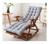 JYARZ Tumbona Sillas Plegables Sillón Reclinable De Bambú, Madera, Plegable, Descanso para El Almuerzo, Gravedad Cero, Almohada Relajante para Cuello para Jardín Ocio Jardin Exterior(E+Cushion)