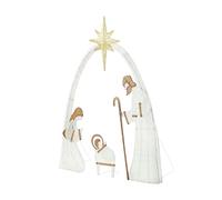 JYBBST Juego De Belén De Navidad Al Aire Libre, Iluminación LED para Interiores Y Exteriores,decoración De Patio, Césped, Jardín(White)