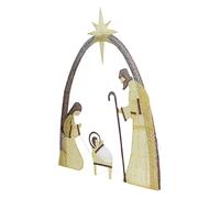 JYBBST Juego De Belén De Navidad Al Aire Libre, Iluminación LED para Interiores Y Exteriores,decoración De Patio, Césped, Jardín(Gold)