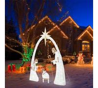 JYBBST Luces Nacimientos De Navidad,Nacimiento Silueta Luces Adorno,Navidad Iluminado con Luz LED para Interior Y Exterior, Ventana, Pared, Escaparate(White)