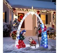 JYBBST Luces Nacimientos De Navidad,Nacimiento Silueta Luces Adorno,Navidad Iluminado con Luz LED para Interior Y Exterior, Ventana, Pared, Escaparate(Blue)