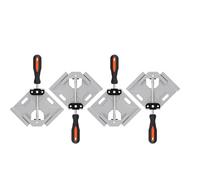 JYBNBBE Abrazadera de Esquina, 2 Abrazaderas de ángulo Recto de 90 Grados con mordaza giratoria Ajustable de aleación de Aluminio, Abrazaderas de un Solo Mango para Herramientas,11inch4pack-S