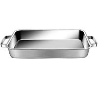 JYBNBBE Bandeja Rectangular de Acero Inoxidable para Asar - Asador Profundo con Asas Dobles para Asar y Hornear - Ideal para Pavo, Pollo, Pescado y más - Elija Entre 3 tamaños