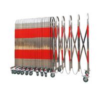 JYBNBBE Barrera de Seguridad Extensible de Acero Inoxidable, Plegable, móvil, retráctil, con Ruedas para Garaje Exterior.,1.1m x 8m