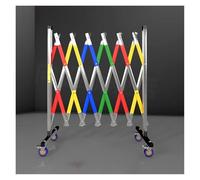 JYBNBBE Barrera de Seguridad móvil expandible de Metal con Ruedas para construcción de Carreteras al Aire Libre y garajes. Diseño retráctil y Plegable para facilitar su Transport,Silver-1.2x5m