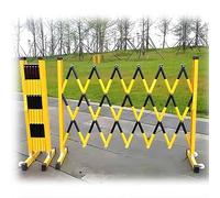 JYBNBBE Barrera metálica Ajustable, Puerta de Seguridad Plegable portátil, Barrera de tráfico Industrial expandible, Control de Acceso a garajes, Valla de Seguridad Resistente pa,L200cm/6.5ft