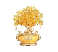 JYBNBBE Bonsái de árbol del Dinero, árbol de Citrino Natural, árbol del Dinero de Cristal, árbol de la Suerte, Reiki, sanación, Equilibrio, Gema de Citrino para el hogar y la ofi,Medium