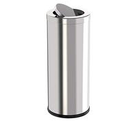 JYBNBBE Cubo de Basura de Acero Inoxidable con Tapa abatible para Exteriores, Centro Comercial, Hotel, Cubo de Basura Redondo