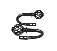 JYBNBBE Juego de 2 Ganchos metálicos Plateados para Sujetar Cortinas, Soportes de Hierro para Cortinas de Dormitorio y Sala de Estar, Ganchos para Cortina de Ducha (Negro)