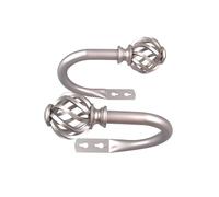 JYBNBBE Juego de 2 Ganchos metálicos Plateados para Sujetar Cortinas, Soportes de Hierro para Cortinas de Dormitorio y Sala de Estar, Ganchos para Cortina de Ducha (Plateados)