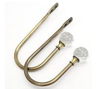 JYBNBBE Juego de 2 Sujetadores de Cortina de Cristal, Abrazaderas metálicas en Forma de U para Pared, Ganchos de aleación de Zinc para decoración del hogar (Bronce 23 * 10 cm)