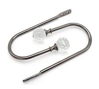 JYBNBBE Juego de 2 Sujetadores de Cortina de Cristal, Abrazaderas metálicas en Forma de U para Pared, Ganchos de aleación de Zinc para decoración del hogar (Negro 23 * 10cm)