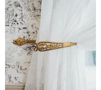 JYBNBBE Juego de 2 Sujetadores Decorativos para Cortinas, Ganchos de Pared de Metal Dorado para Cortinas, Abrazaderas para Cortinas para Sala de Estar y Dormitorio (Dorado 3)