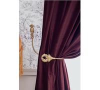 JYBNBBE Juego de 2 Sujetadores Decorativos para Cortinas, Ganchos de Pared de Metal Dorado para decoración de Cortinas, Abrazaderas para Cortinas para Sala de Estar y Dormitorio (Dorado 2)