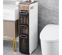 JYBNBBE Mueble de baño Estrecho con cajón, Unidad de Piso Delgada y Alta de 4 Niveles con Ruedas, solución de Almacenamiento Vertical de Gran Capacidad para Espacios pequeños, do,4 Tier