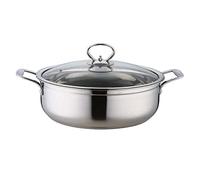 JYBNBBE Olla para Sopa, estofado, Olla Caliente de Acero Inoxidable 304 con Fondo Grueso, Antiadherente, para el hogar, Cocina a Gas, Apta con Tapa, sartén Segura, Ideal para el Día de la Madre