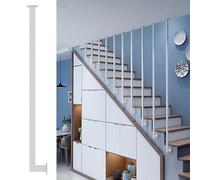 JYBNBBE Postes y ejes de balaustrada de metal para escalera, columnas cuadradas negras de 7.5 pies para pasillos, vestíbulo, ático, pilares decorativos y barrera de seguridad H, blanco (paquete de 1