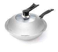 JYBNBBE Sartén Antiadherente de Acero Inoxidable 304, sin Revestimiento, sin Humo, para Uso doméstico, para Cocina a Gas, 32 cm