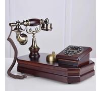 JYBNBBE Teléfono Fijo Retro de Madera con pulsador, teléfono con Cable para casa u Oficina, decoración Antigua
