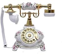 JYBNBBE Teléfono Retro Teléfono de Disco Giratorio Teléfono Fijo de Disco Giratorio de Estilo Vintage Características Timbre Tradicional y marcación con botón pulsador