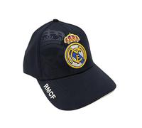 JYC CREATIVE Gorra Oficial de Real Madrid Equipo de Fútbol, Regalo para Aficionados al Fútbol, Gorra con Visera para Hombre y Mujer, (FR/ES, Letras, Talla única, Negro)