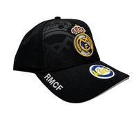 JYC CREATIVE Gorra Oficial de Real Madrid Equipo de Fútbol, Regalo para Aficionados al Fútbol, Gorra con Visera para Hombre y Mujer, (Negro niños)